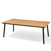 Pellebant 82 in. Outdoor Patio Dining Table with Wood-Like Top and Aluminum Frame